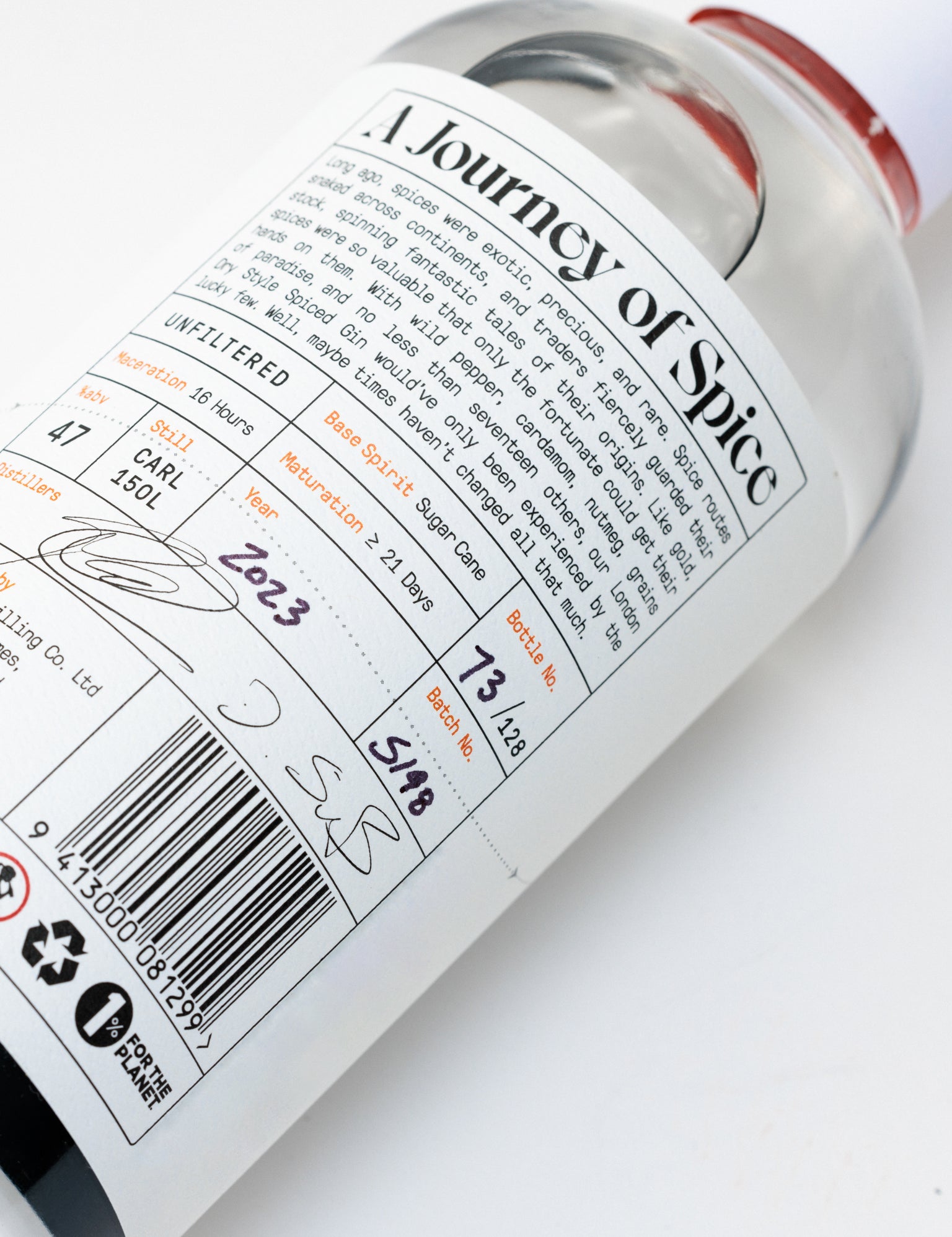 Awildian Coromandel Spiced Gin label details